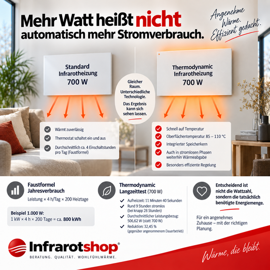 Infrarotheizung: Mehr Watt, weniger Verbrauch?