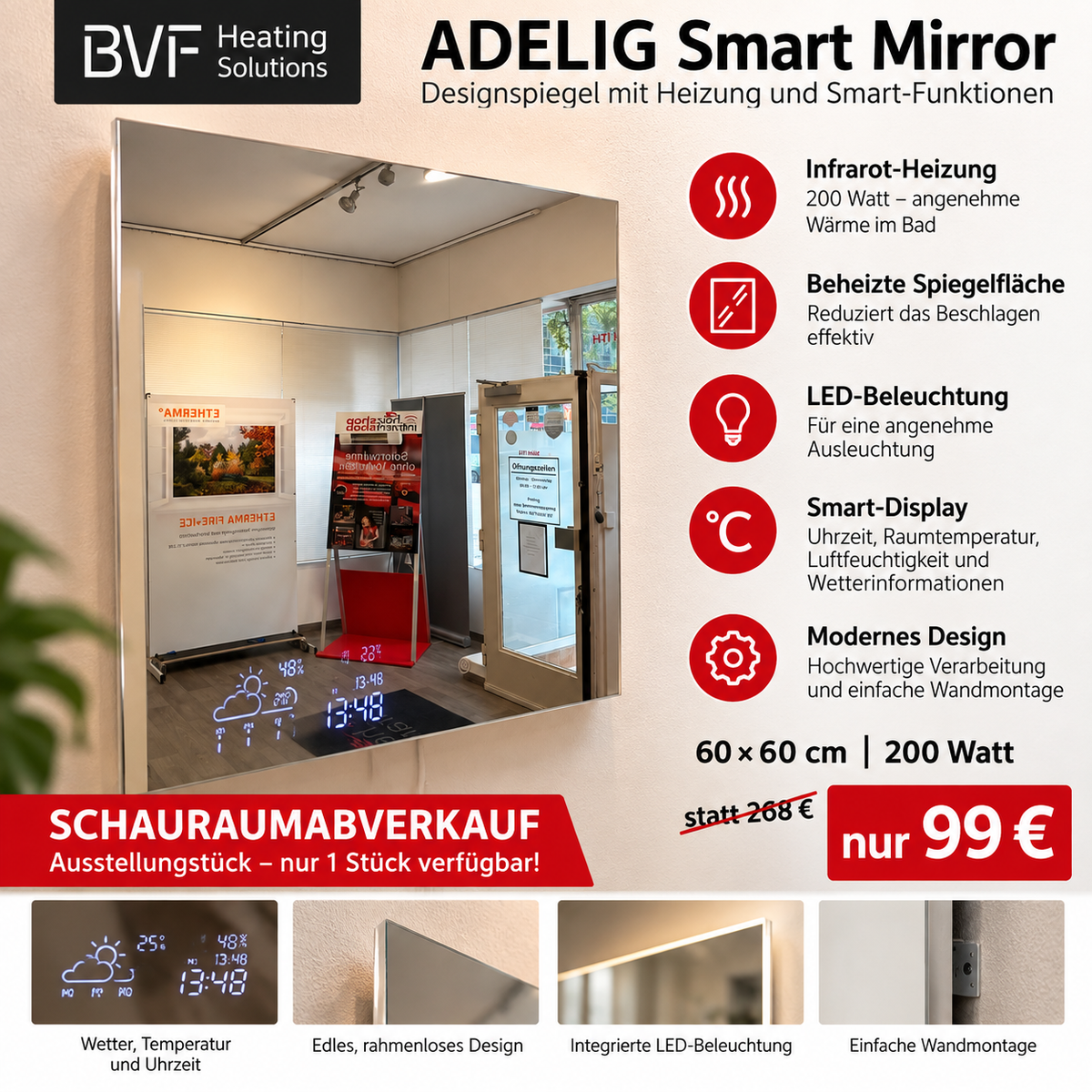 Schauraumabverkauf Infrarotheizungen