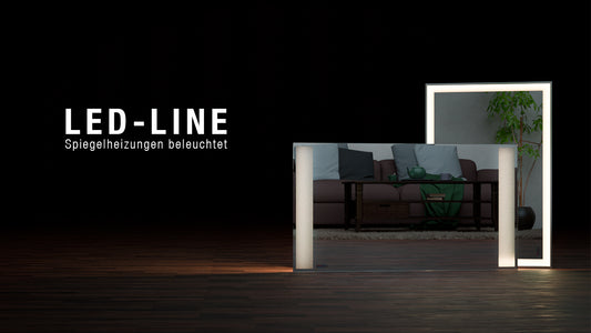 Infranomic LED Line Spiegelheizung mit Rahmen
